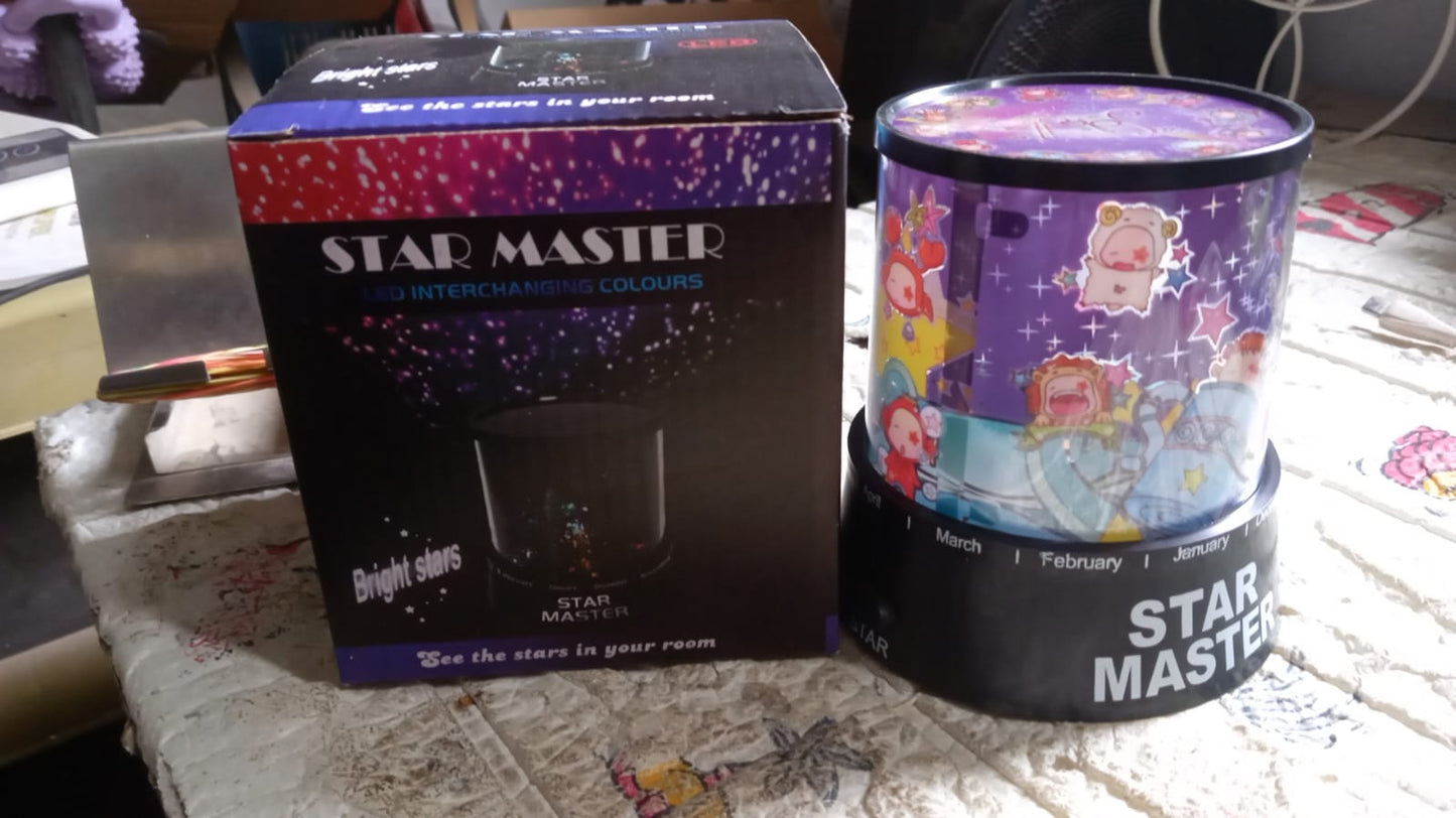 LED Projector Night Light Amazing Lamp, 3 Battery operated lamps, Rotation With the music Function, Master for Kids Bedroom Home Decoration Night Romantic Gift (Battery Not Included / 1 pc)