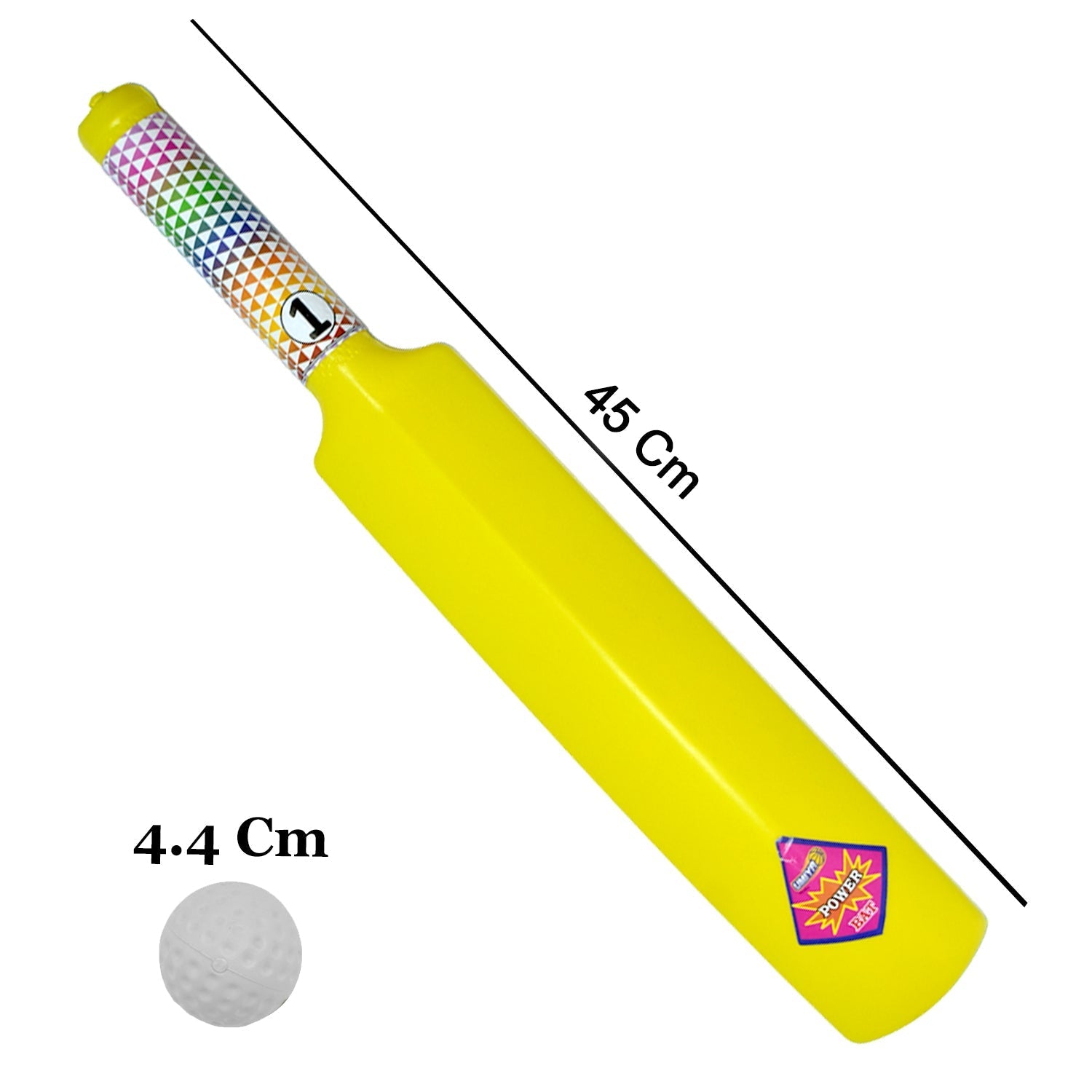 Different angles of plastic cricket bat and ball set for children