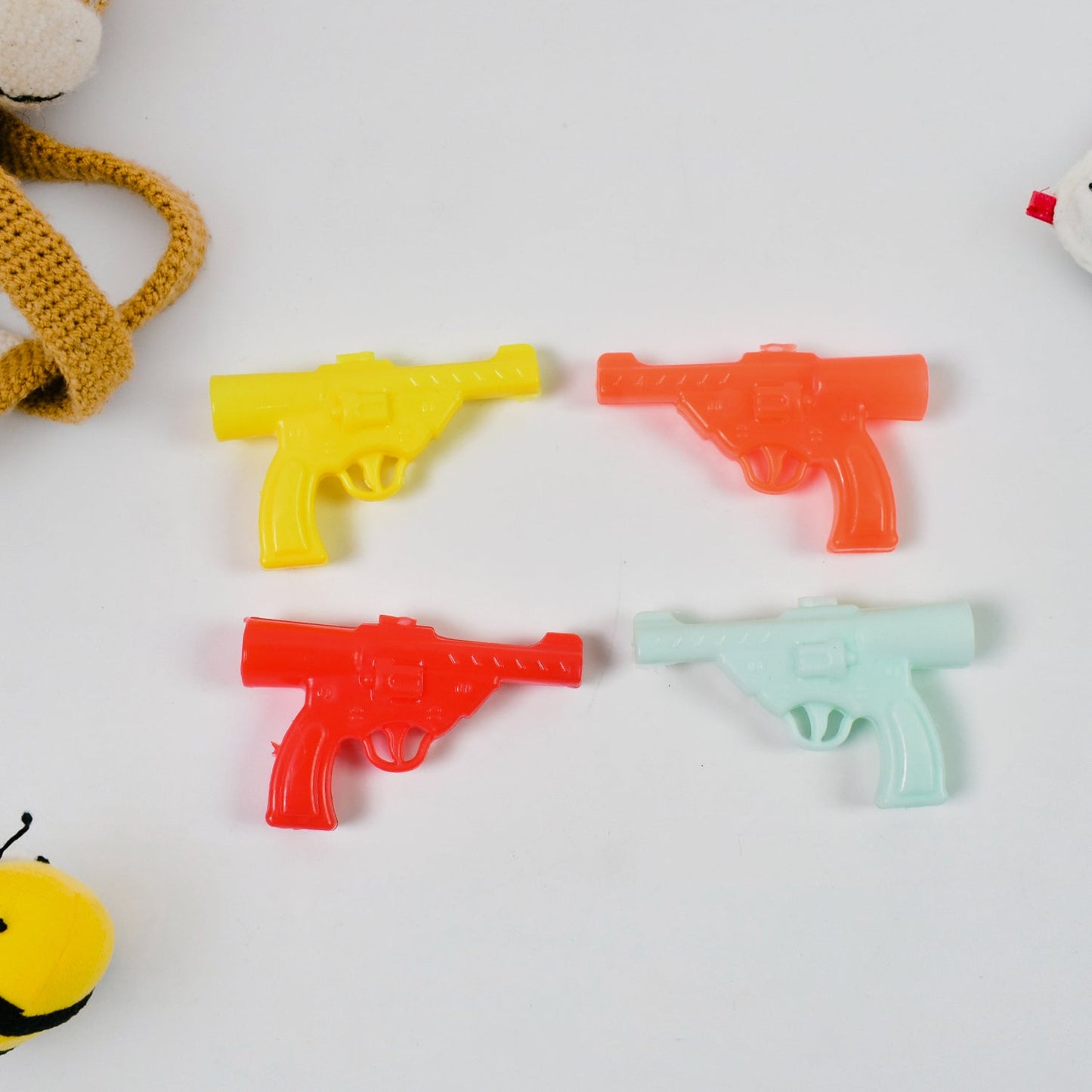 Gun Shape Pencil Top For Kids Office, Small Gun Toy (1 Pc / Mix Colour & Design)