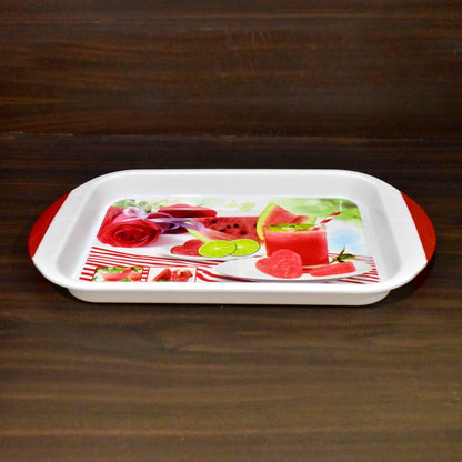 Large tray made of plastic for kitchen and general purposes.