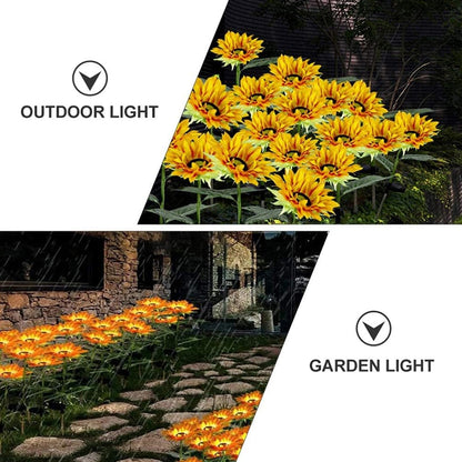 Garden Solar Sunflower Outdoor LED Light  Inserted Ground Simulation Plant (4 Pcs Set)