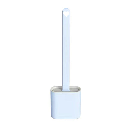 Modern silicone toilet brush with stand for organized bathroom cleaning