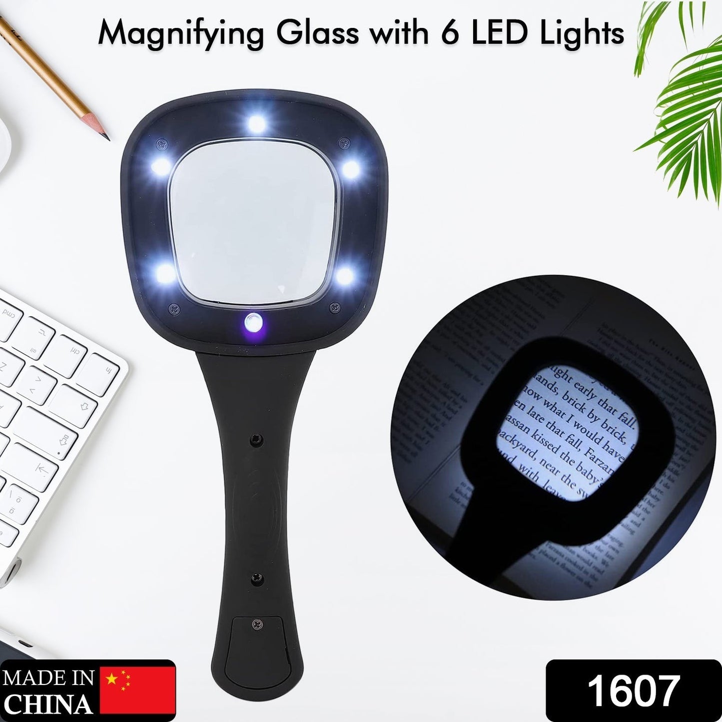 Illuminated magnifier for reading and inspection