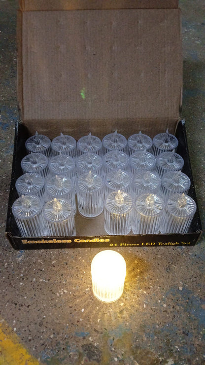 Flameless and Smokeless Decorative Candles LED Tea Light (24 Pcs Set)